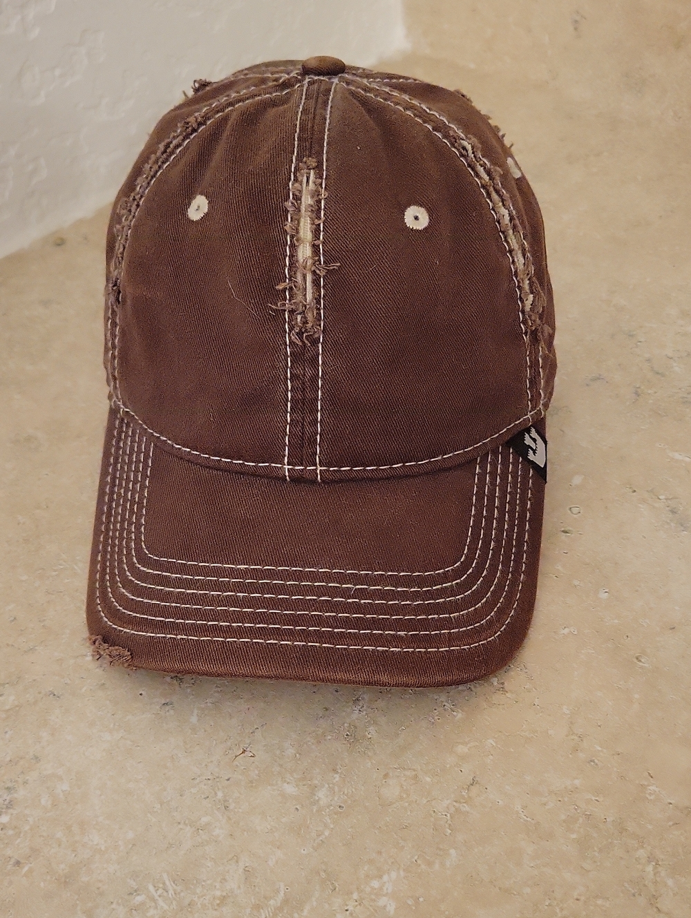 Distressed Brown Men's Washed Baseball Cap